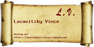 Lazavitzky Vince névjegykártya
